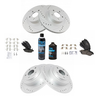 TRQ® - Performance Semi-Metallic Front and Rear Brake Kit