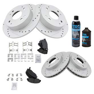 TRQ® - Performance Semi-Metallic Front and Rear Brake Kit