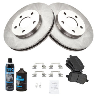 TRQ® - Front Disc Brake Kit with Semi-Metallic Pads