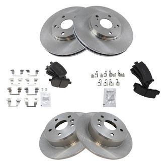 TRQ® - Front and Rear Disc Brake Kit with Ceramic Pads