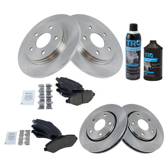 TRQ® - Front and Rear Disc Brake Kit with Ceramic Pads