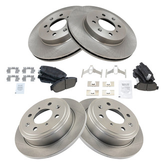 TRQ® - Front and Rear Disc Brake Kit with Ceramic Pads
