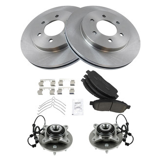 TRQ® - Front Disc Brake Kit with Ceramic Pads and Hub Assemblies