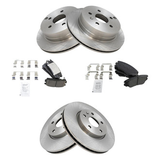 TRQ® - Front and Rear Disc Brake Kit with Ceramic Pads