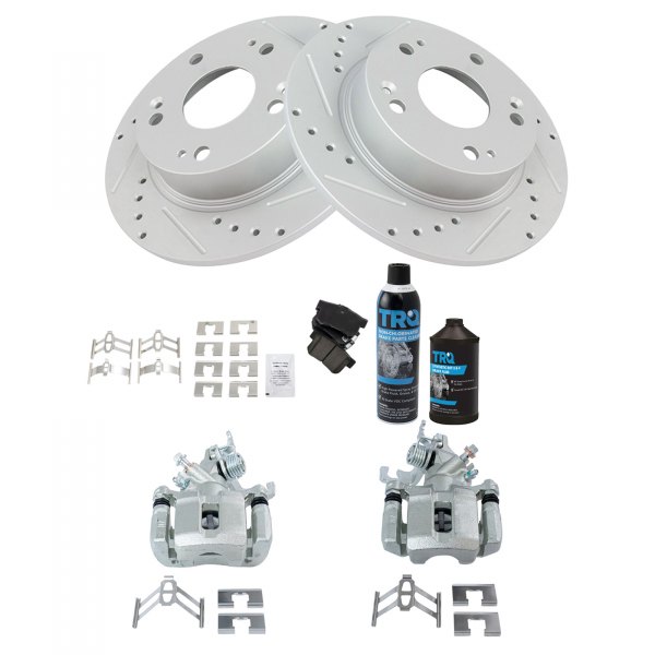 TRQ® - Performance Ceramic Rear Brake Kit with Calipers