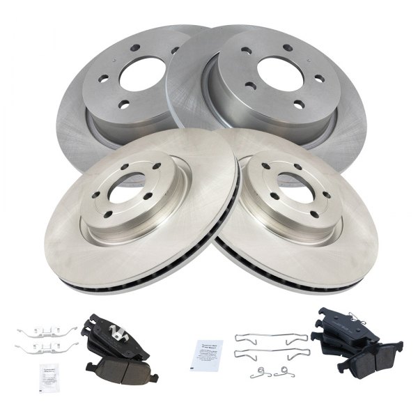 TRQ® - Front and Rear Disc Brake Kit with Ceramic Pads