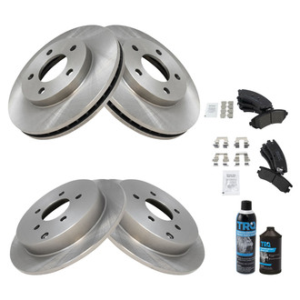 TRQ® - Front and Rear Disc Brake Kit with Semi-Metallic Pads