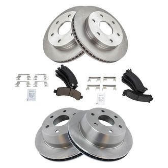 TRQ® - Front and Rear Disc Brake Kit with Ceramic Pads