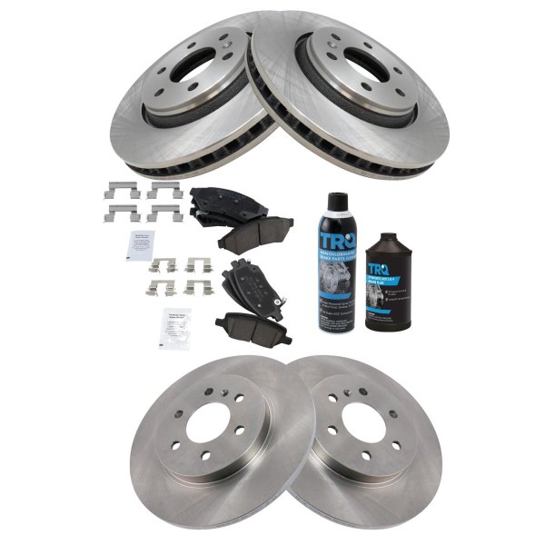 TRQ® - Front and Rear Disc Brake Kit with Ceramic Pads