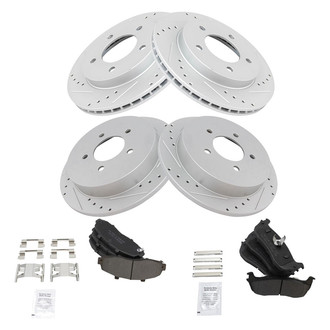 TRQ® - Performance Semi-Metallic Front and Rear Brake Kit