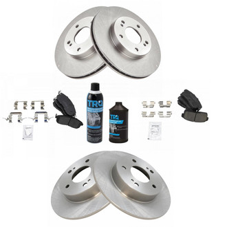 TRQ® - Front and Rear Disc Brake Kit with Ceramic Pads