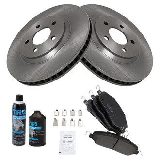 TRQ® - Front Disc Brake Kit with Semi-Metallic Pads
