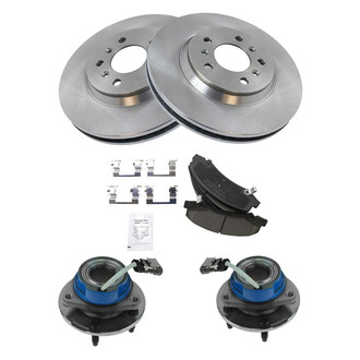 TRQ® - Front Disc Brake Kit with Ceramic Pads and Hub Assemblies