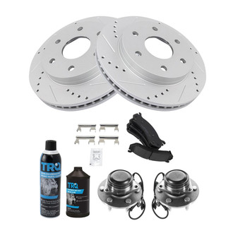 TRQ® - Performance Ceramic Front Brake Kit with Hub Assemblies