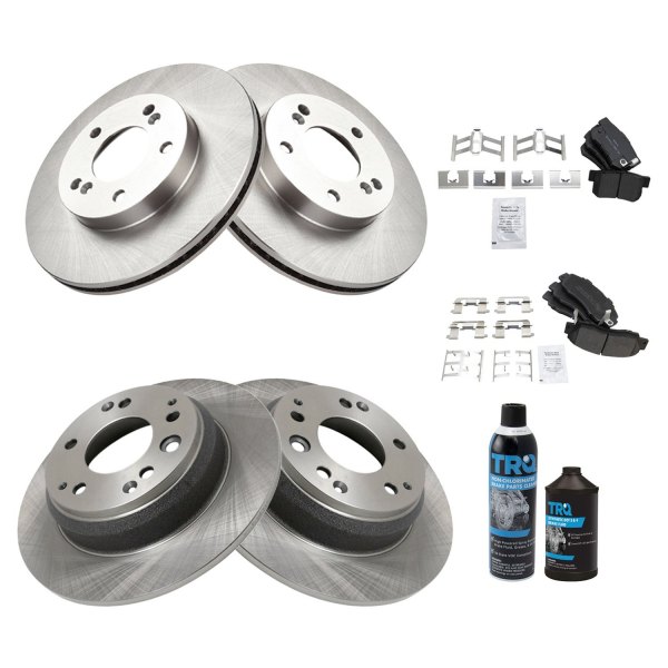 TRQ® - Front and Rear Disc Brake Kit with Semi-Metallic Pads