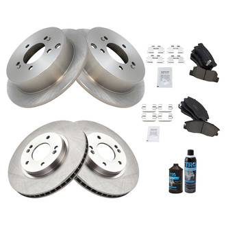 TRQ® - Front and Rear Disc Brake Kit with Ceramic Pads