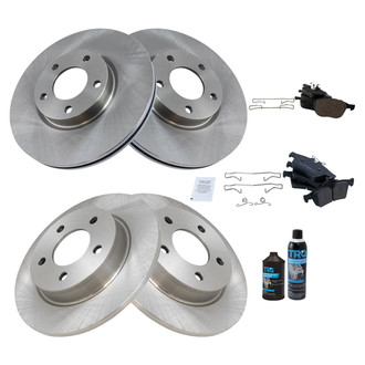 TRQ® - Front and Rear Disc Brake Kit with Ceramic Pads