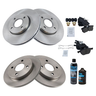TRQ® - Front and Rear Disc Brake Kit with Semi-Metallic Pads