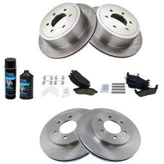 TRQ® - Front and Rear Disc Brake Kit with Ceramic Pads