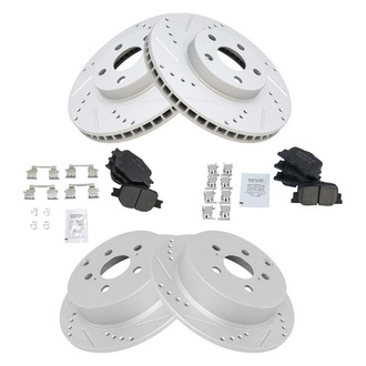 TRQ® - Performance Ceramic Front and Rear Brake Kit