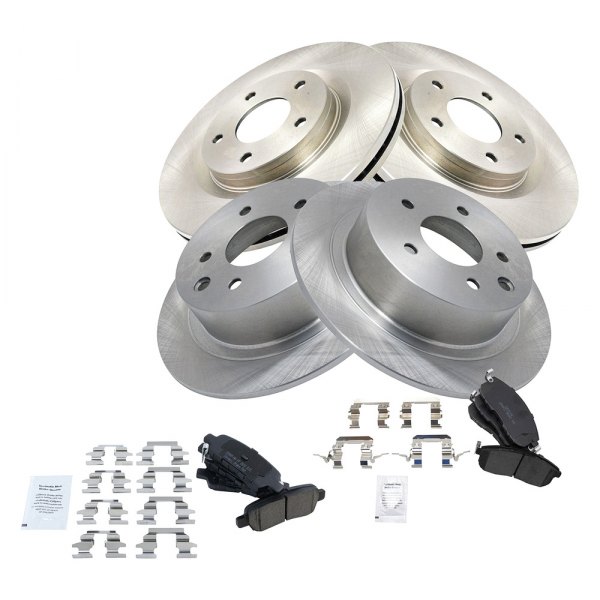 TRQ® - Front and Rear Disc Brake Kit with Ceramic Pads