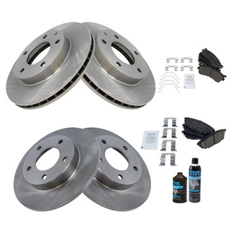 TRQ® - Front and Rear Disc Brake Kit with Ceramic Pads