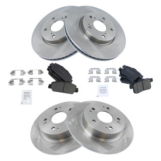 TRQ® - Front and Rear Disc Brake Kit with Ceramic Pads
