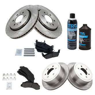TRQ® - Front and Rear Disc Brake Kit with Ceramic Pads