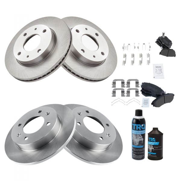 TRQ® - Front and Rear Disc Brake Kit with Semi-Metallic Pads