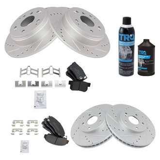 TRQ® - Performance Semi-Metallic Front and Rear Brake Kit