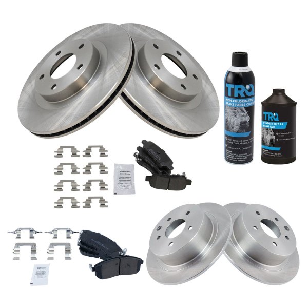 TRQ® - Front and Rear Disc Brake Kit with Semi-Metallic Pads