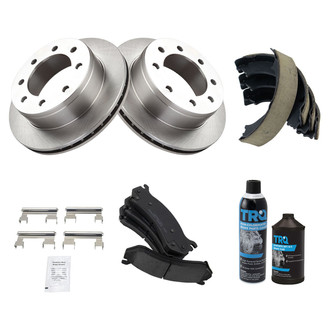TRQ® - Rear Disc Brake Kit with Ceramic Pads and Shoes
