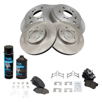 TRQ® - Front and Rear Disc Brake Kit with Semi-Metallic Pads