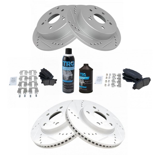 TRQ® - Performance Semi-Metallic Front and Rear Brake Kit