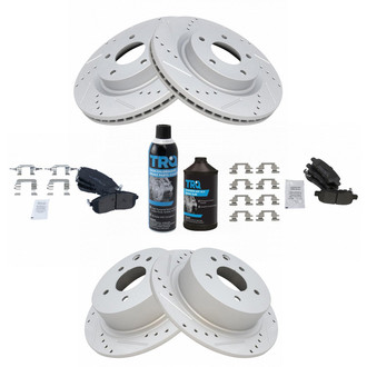 TRQ® - Performance Semi-Metallic Front and Rear Brake Kit