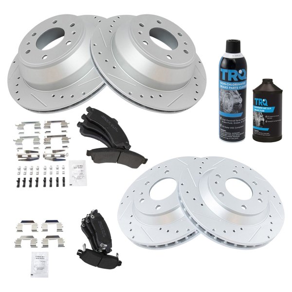 TRQ® - Performance Semi-Metallic Front and Rear Brake Kit