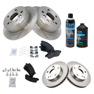 TRQ® - Front and Rear Disc Brake Kit with Ceramic Pads