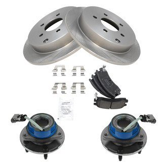 TRQ® - Rear Disc Brake Kit with Ceramic Pads and Hub Assemblies