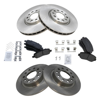 TRQ® - Front and Rear Disc Brake Kit with Ceramic Pads