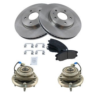 TRQ® - Disc Brake Kit with Ceramic Pads and Hub Assemblies
