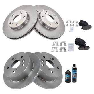TRQ® - Front and Rear Disc Brake Kit with Ceramic Pads