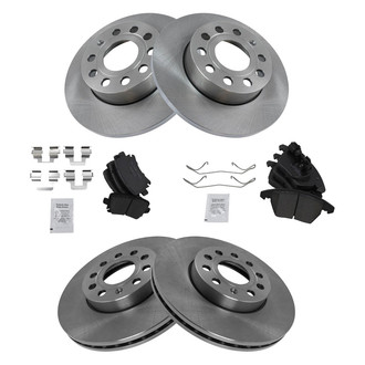 TRQ® - Front and Rear Disc Brake Kit with Ceramic Pads