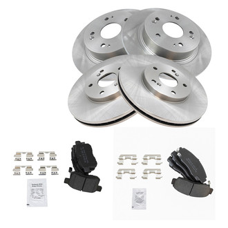 TRQ® - Front and Rear Disc Brake Kit with Semi-Metallic Pads