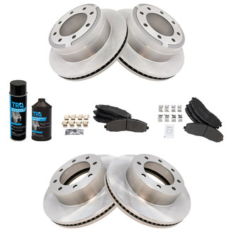TRQ® - Front and Rear Disc Brake Kit with Semi-Metallic Pads