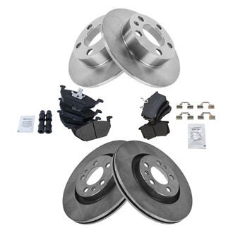 TRQ® - Front and Rear Disc Brake Kit with Semi-Metallic Pads