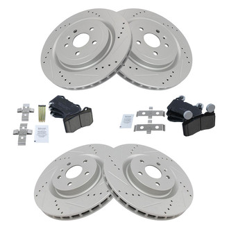 TRQ® - Performance Ceramic Front and Rear Brake Kit