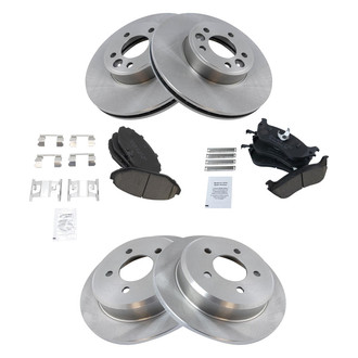 TRQ® - Front and Rear Disc Brake Kit with Ceramic Pads