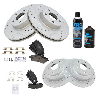 TRQ® - Performance Semi-Metallic Front and Rear Brake Kit