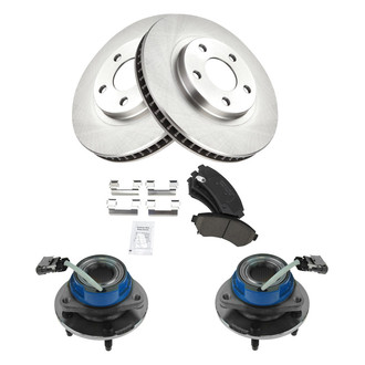 TRQ® - Disc Brake Kit with Ceramic Pads and Hub Assemblies