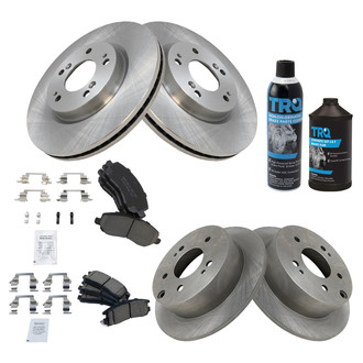 TRQ® - Front and Rear Disc Brake Kit with Ceramic Pads